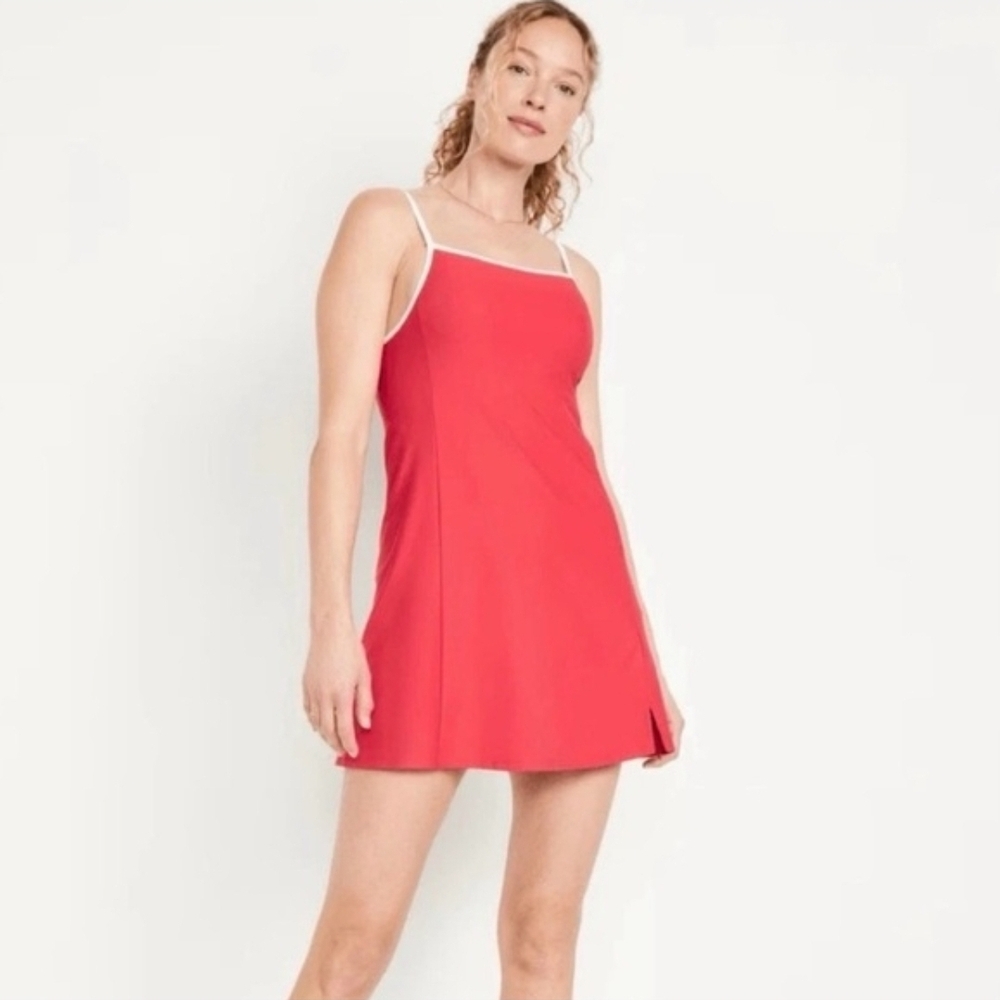 Old Navy Red Mini Dress with White Trim